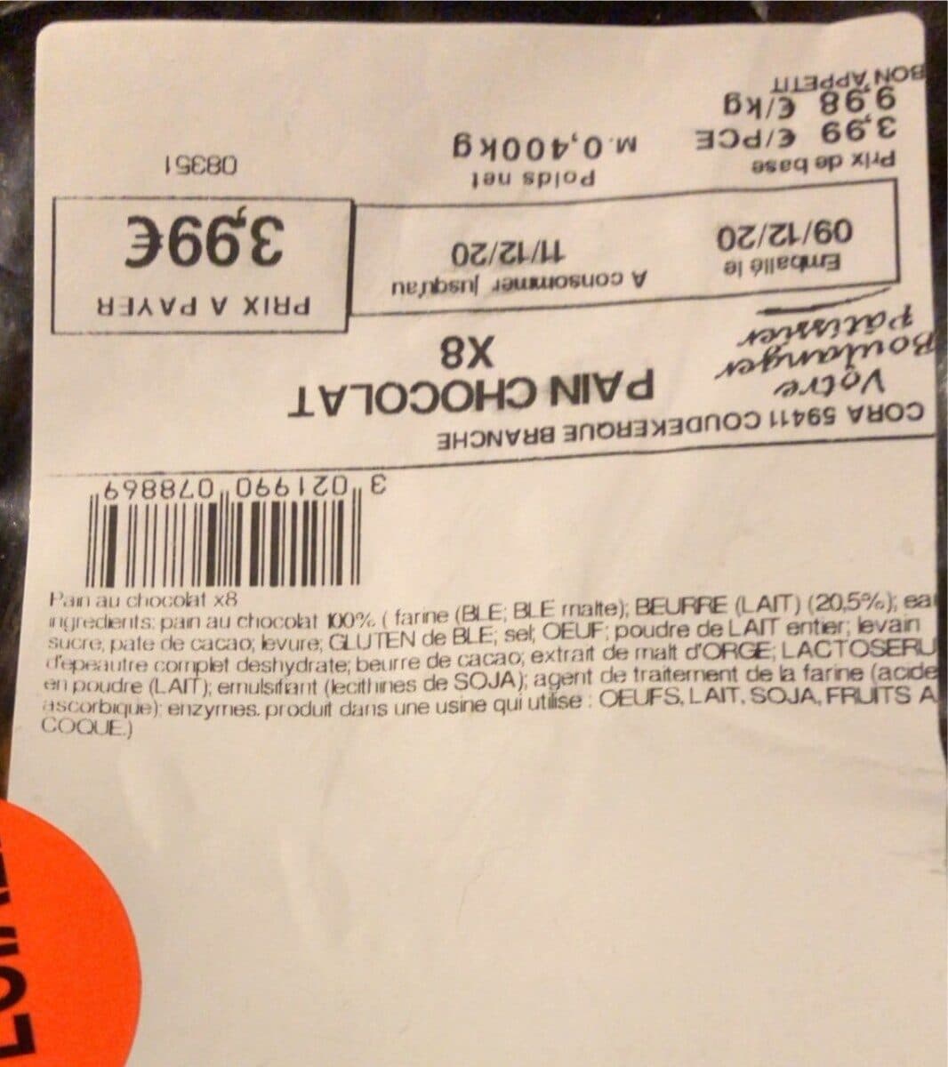 Cora Pain au chocolat packshot