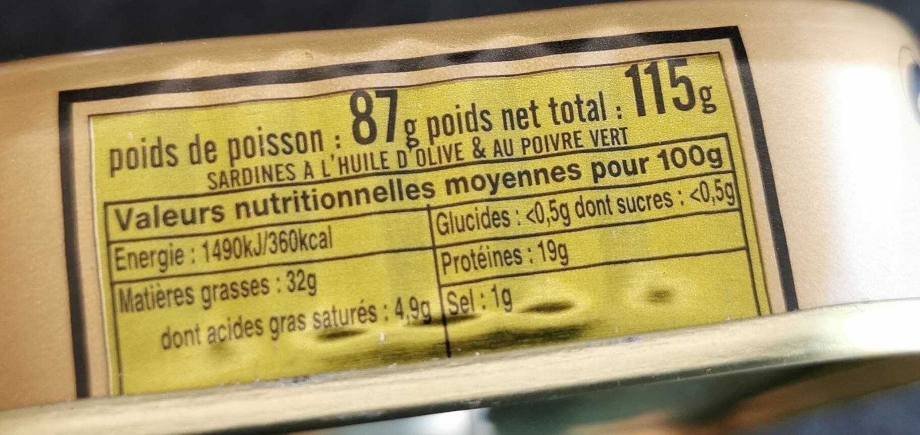 Rödel & Fils Frères Sardines à L'huile D'olive Et Au Poivre Vert packshot