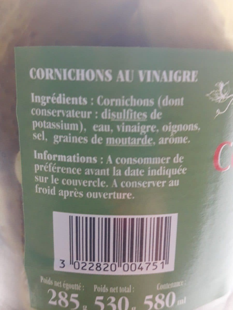 Open Food Facts Cornichons aux vinaigre packshot