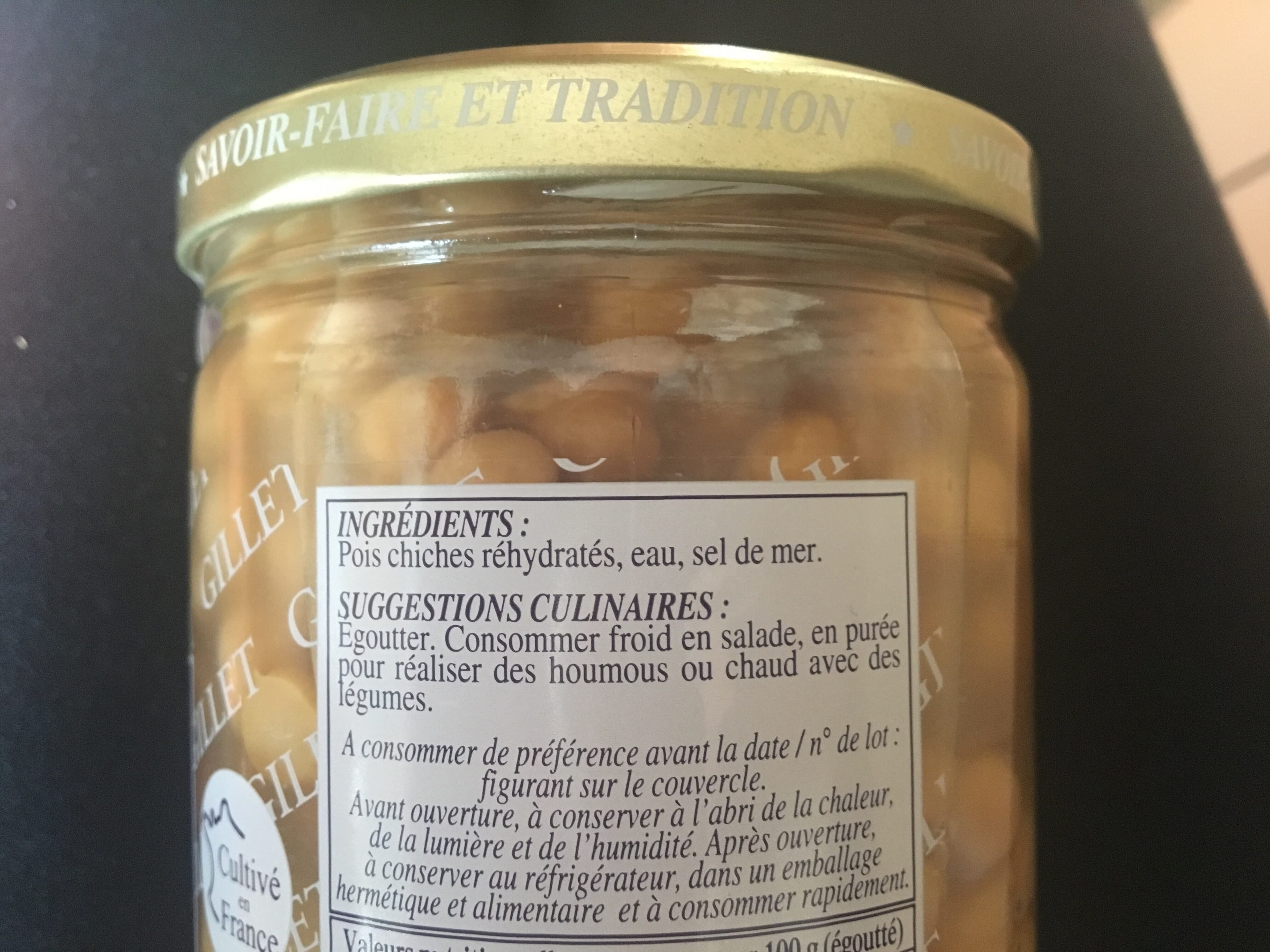 Gillet Contres Pois chiches packshot