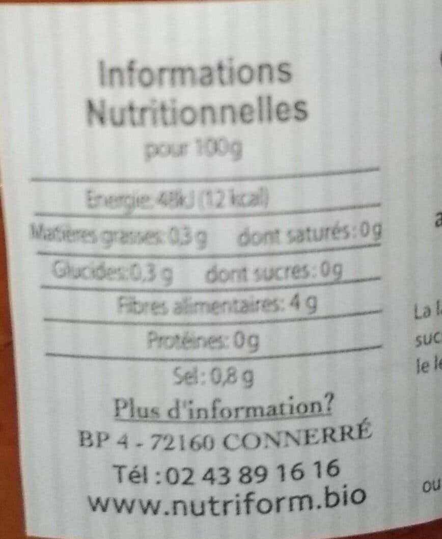 Nutriform carottes lactofermentées packshot