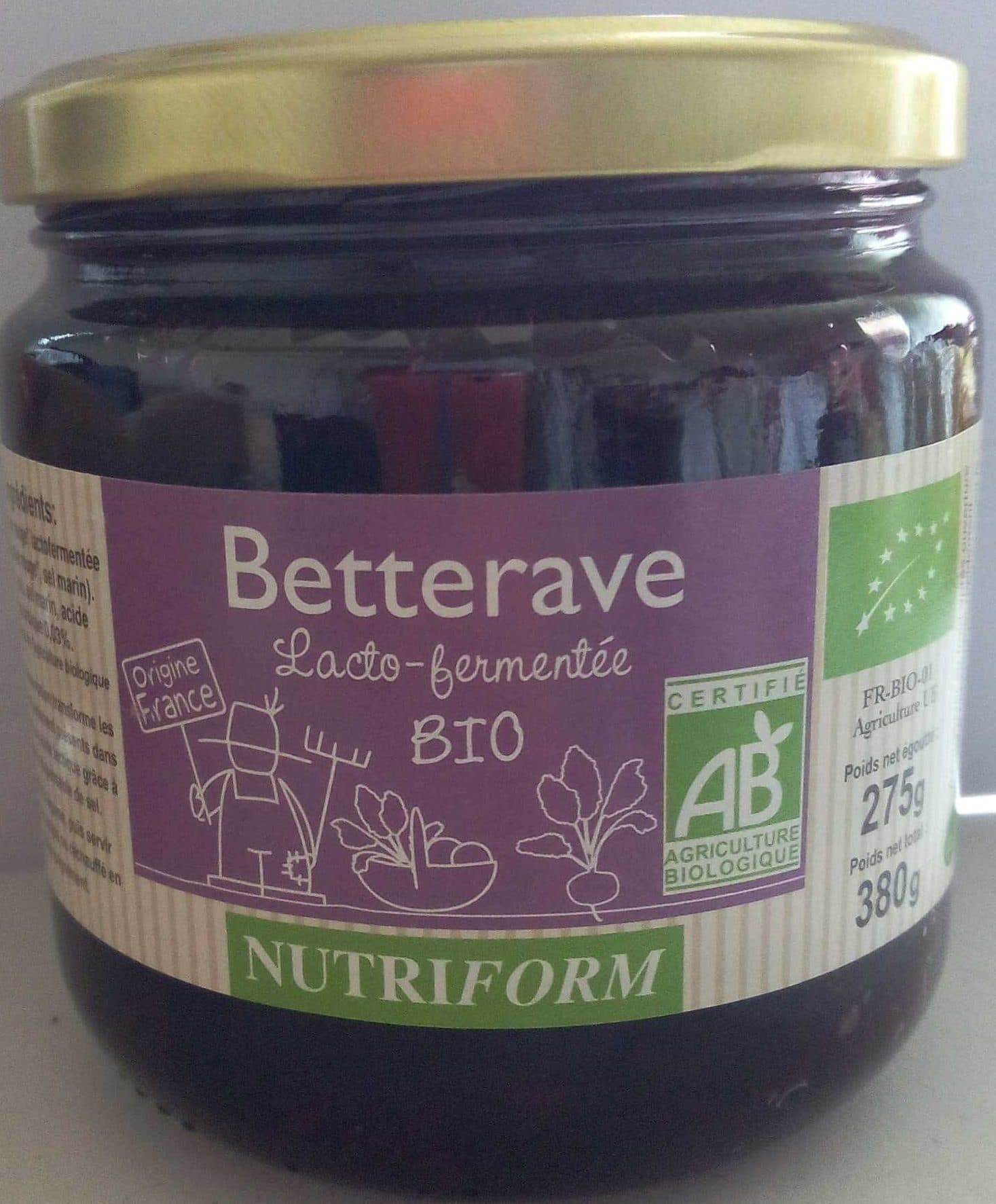 Nutriform Betterave Lacto-fermentée BIO packshot