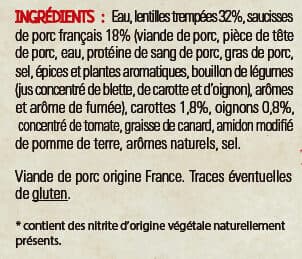 Charles Christ Saucisses lentilles aux oignons & carottes packshot