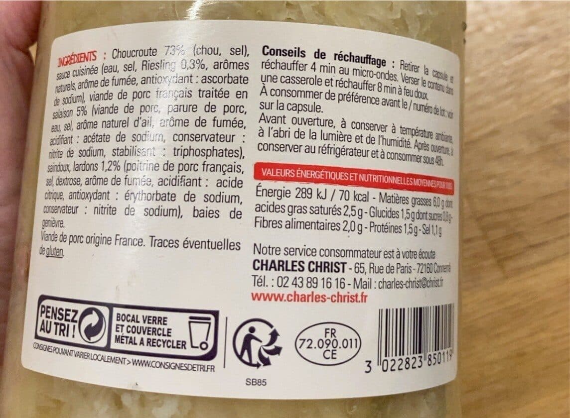 Charles Christ Choucroute aux petits lardons & riesling packshot