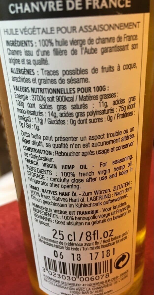 Open Food Facts Huile de chanvre packshot