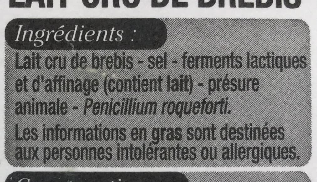 Leader Price Roquefort au lait cru de brebis (31 % MG) packshot