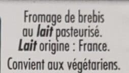 Lactalis Fromage de brebis au lait pasteurisé packshot