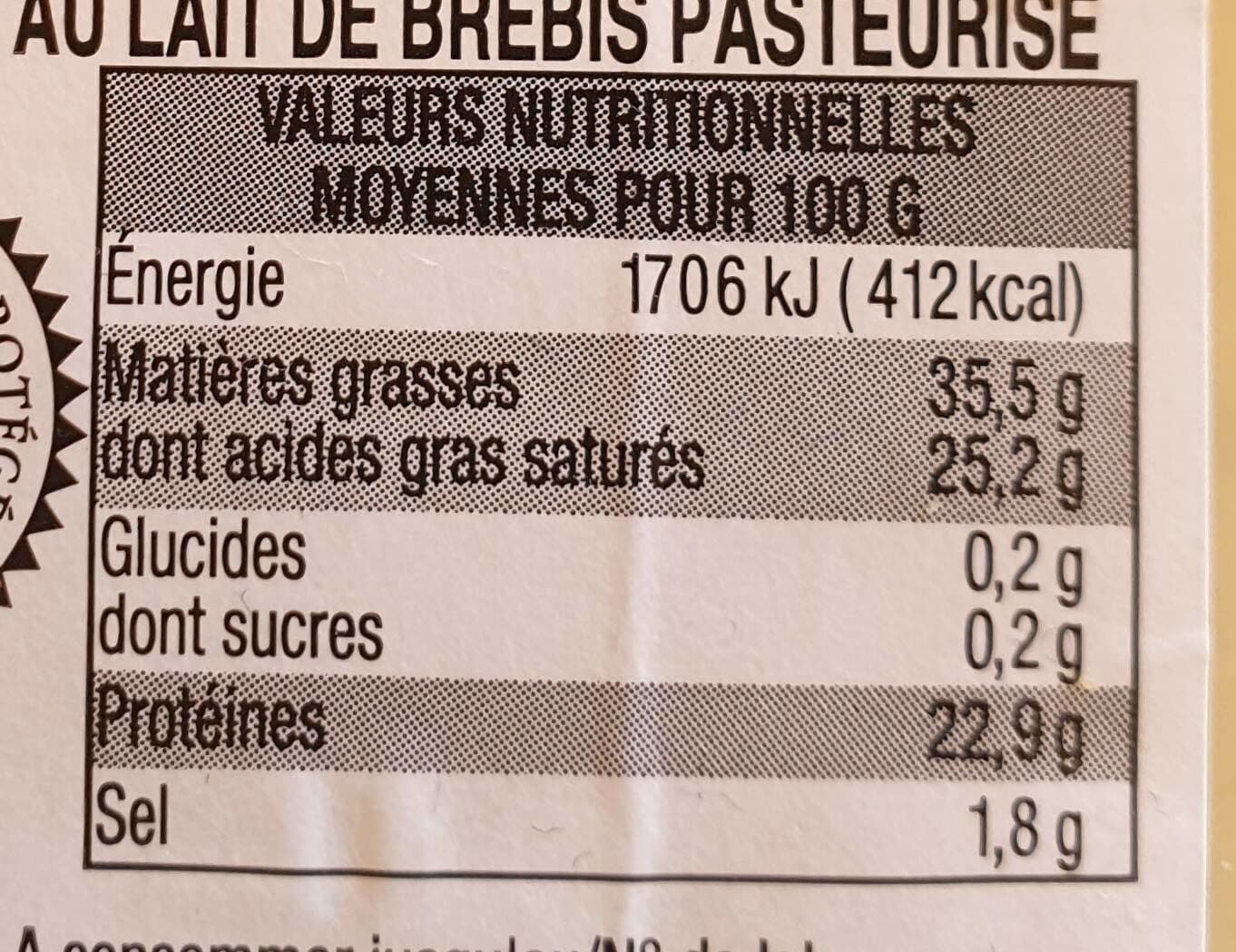 Open Food Facts Ossau iratry au lait de brebis pasteurisé packshot
