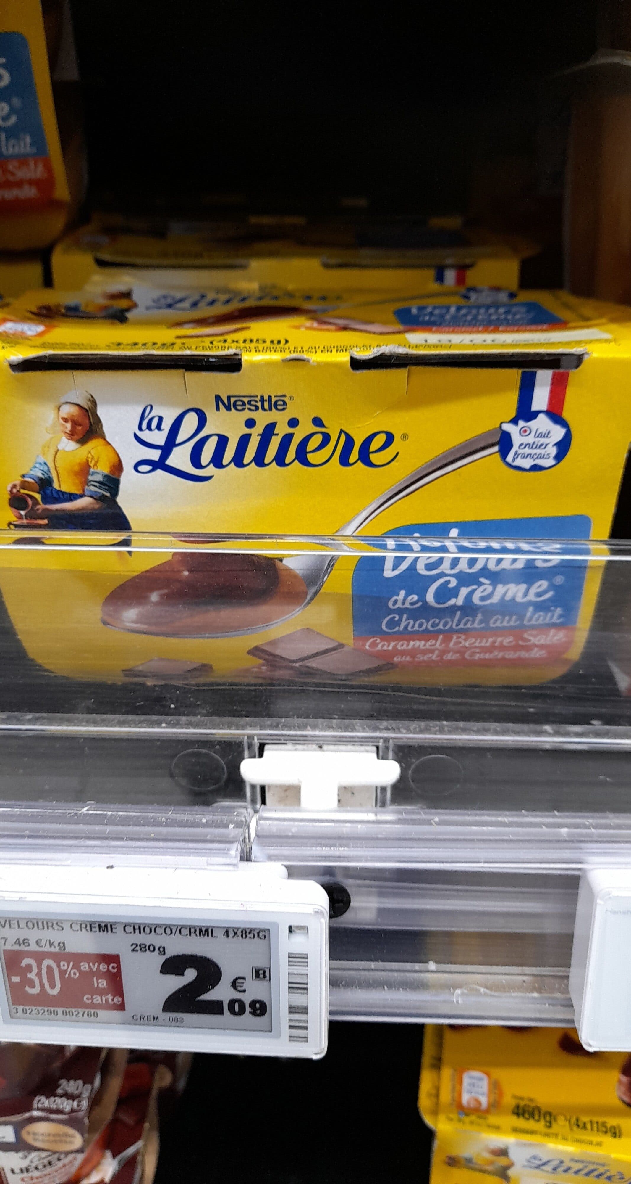 Nestlé Velours de Crème Chocolat au lait, Caramel beurre salé au sel de Guérande packshot