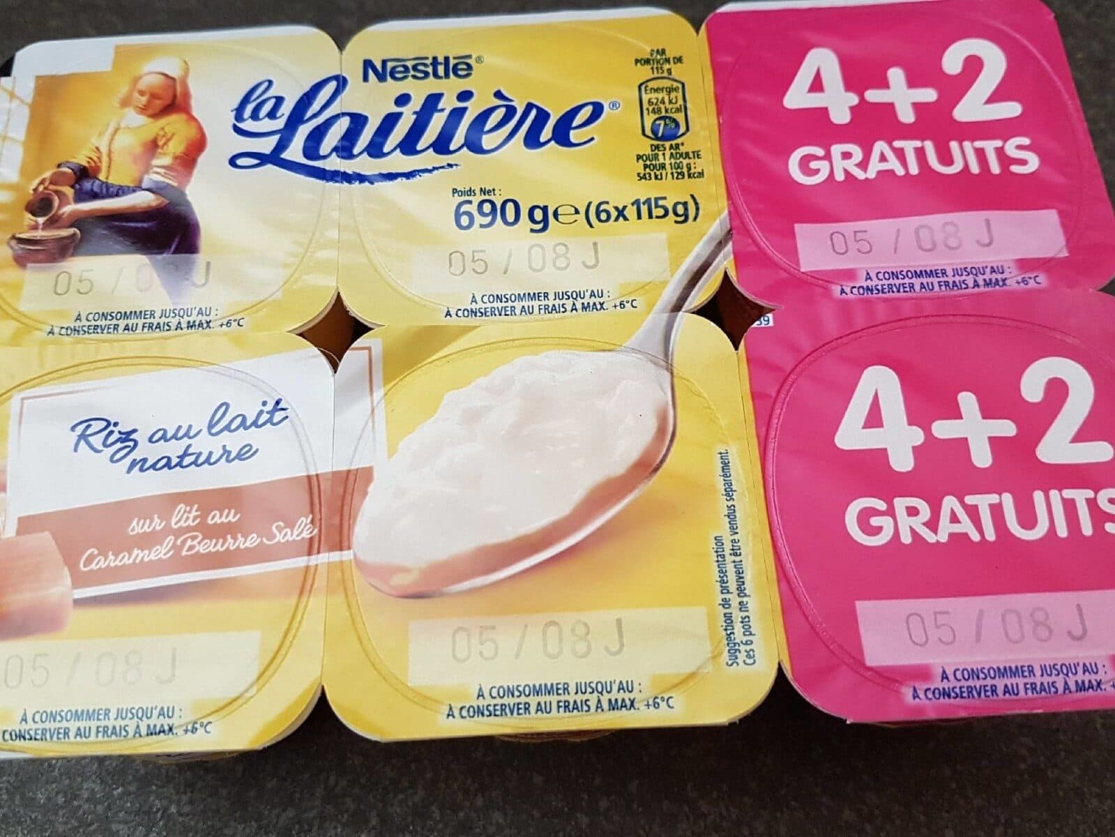 Nestlé Riz au lait nature sur lit de caramel au beurre salé packshot