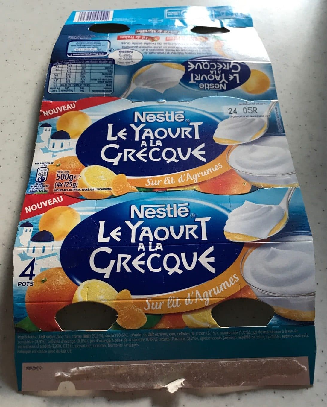 Nestlé Le Yaourt à la Grecque sur lit d'Agrumes packshot