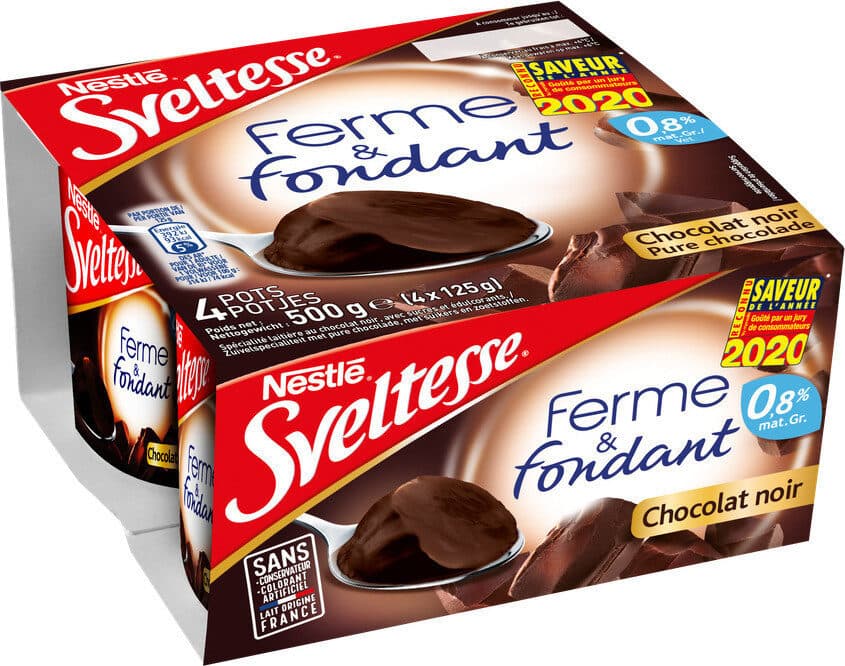 Nestlé Sveltesse yaourt allégé au chocolat noir packshot