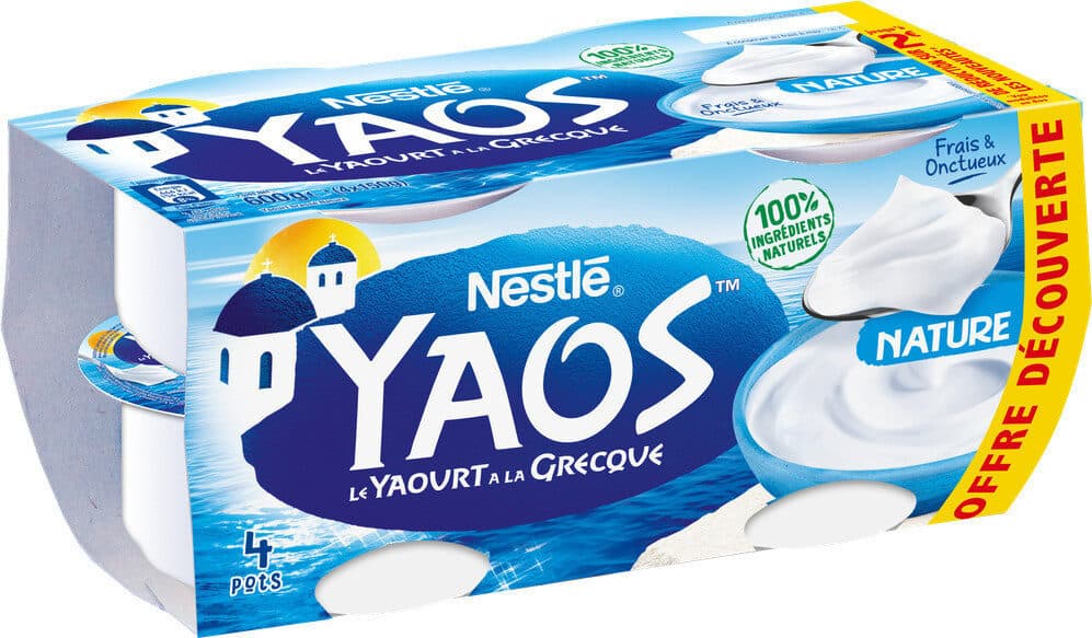 Nestlé Yaos yaourt à la grecque nature packshot