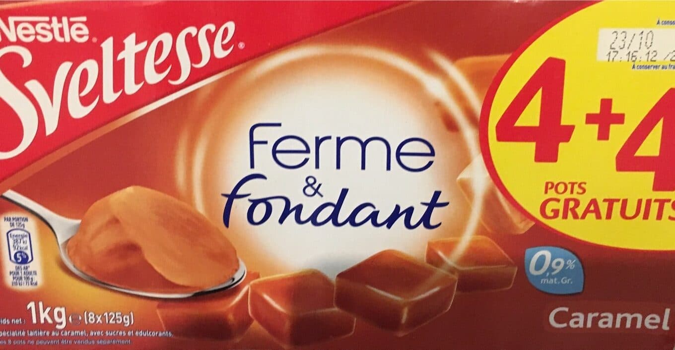 Nestlé Sveltesse ferme et fondant caramel packshot