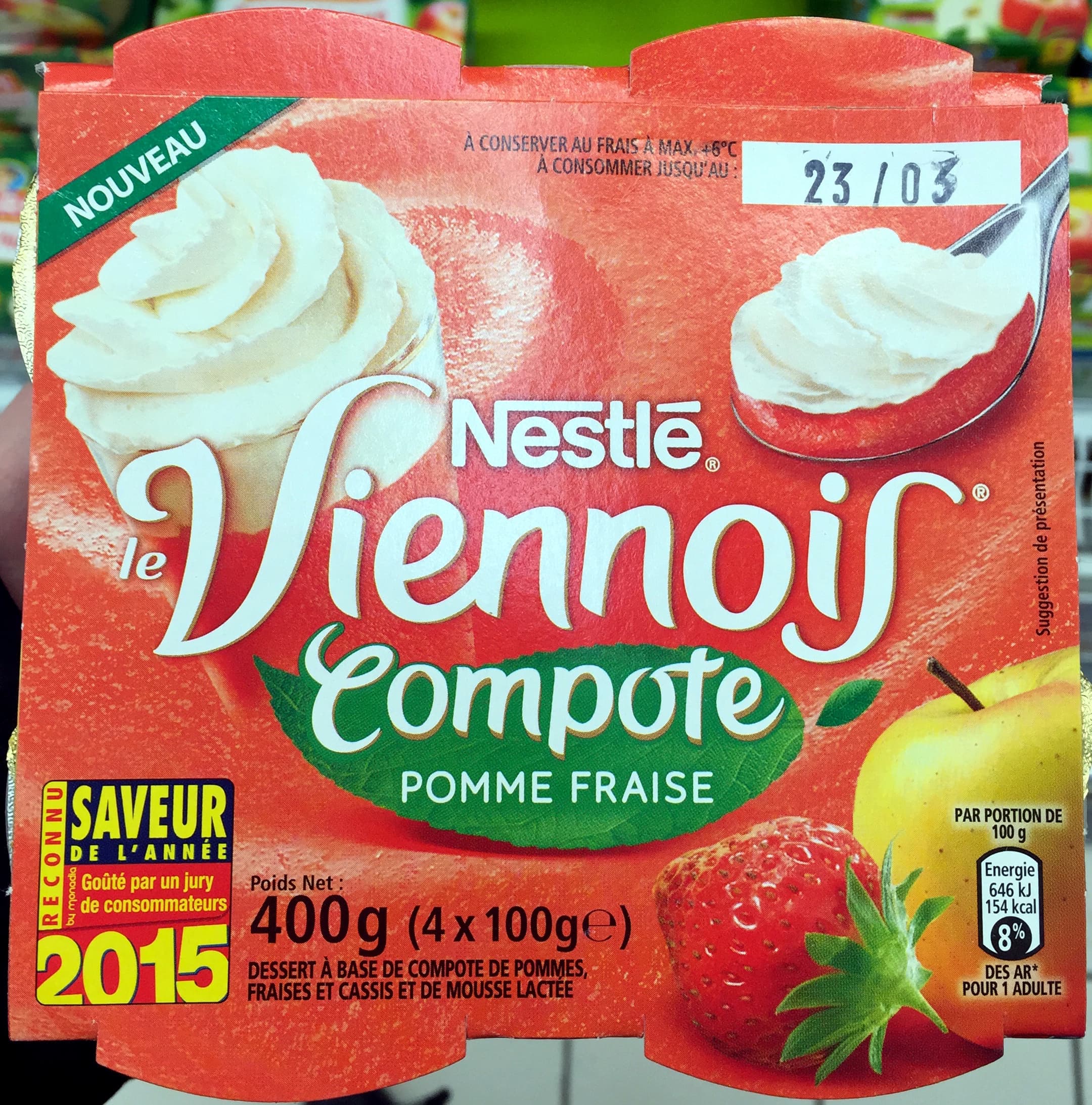Nestlé Le Viennois (Compote Pomme Fraise) packshot