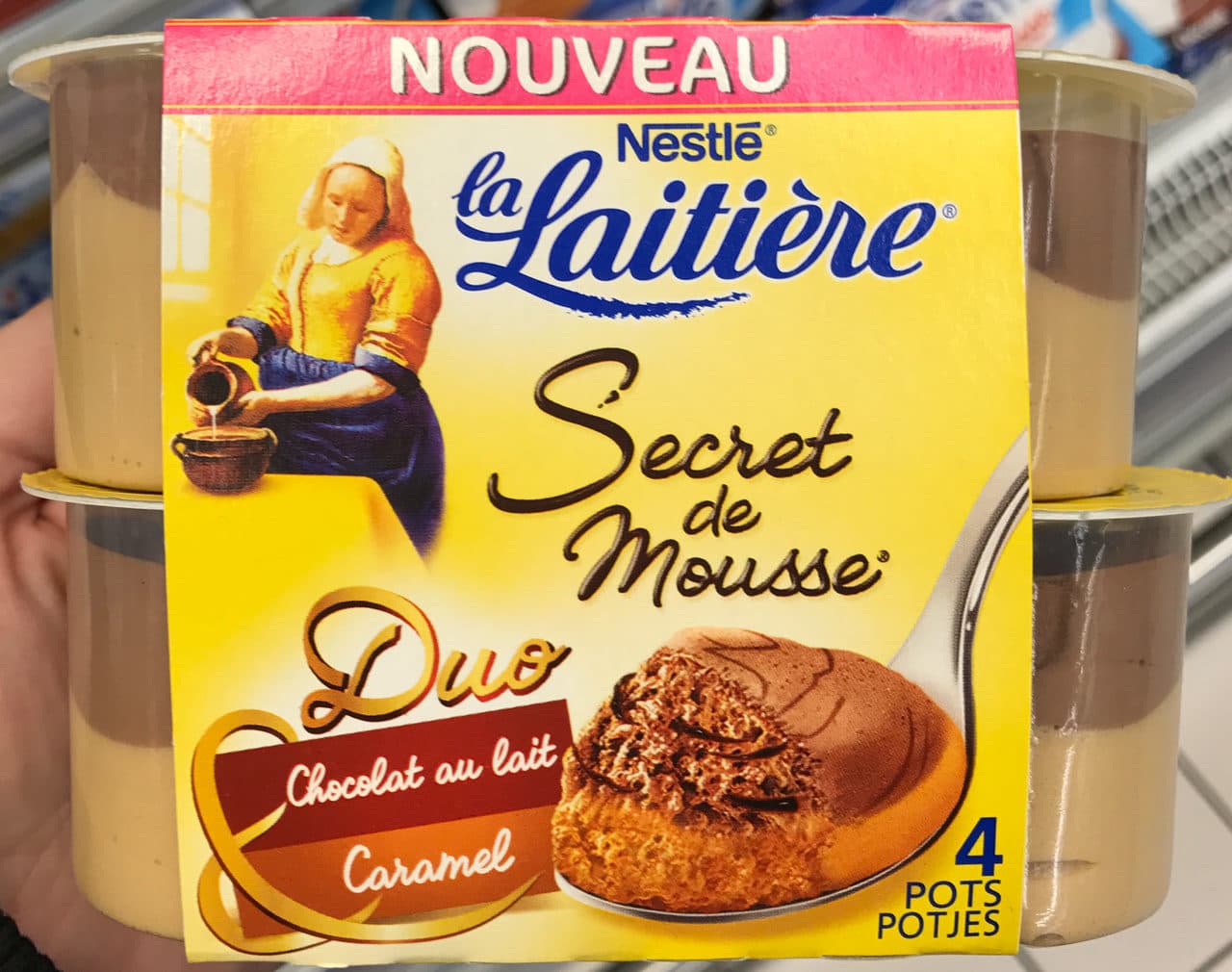 Nestlé La Laitière Secret de Mousse Duo Chocolat au Lait Caramel packshot