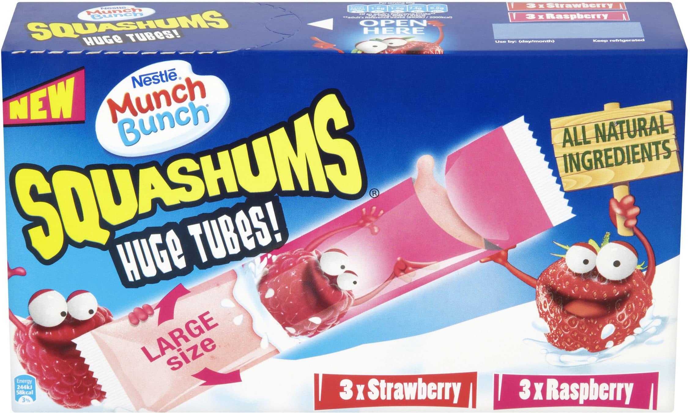 Nestlé Munch Bunch Squashums Huge Tubes Strawberry & Raspberry packshot