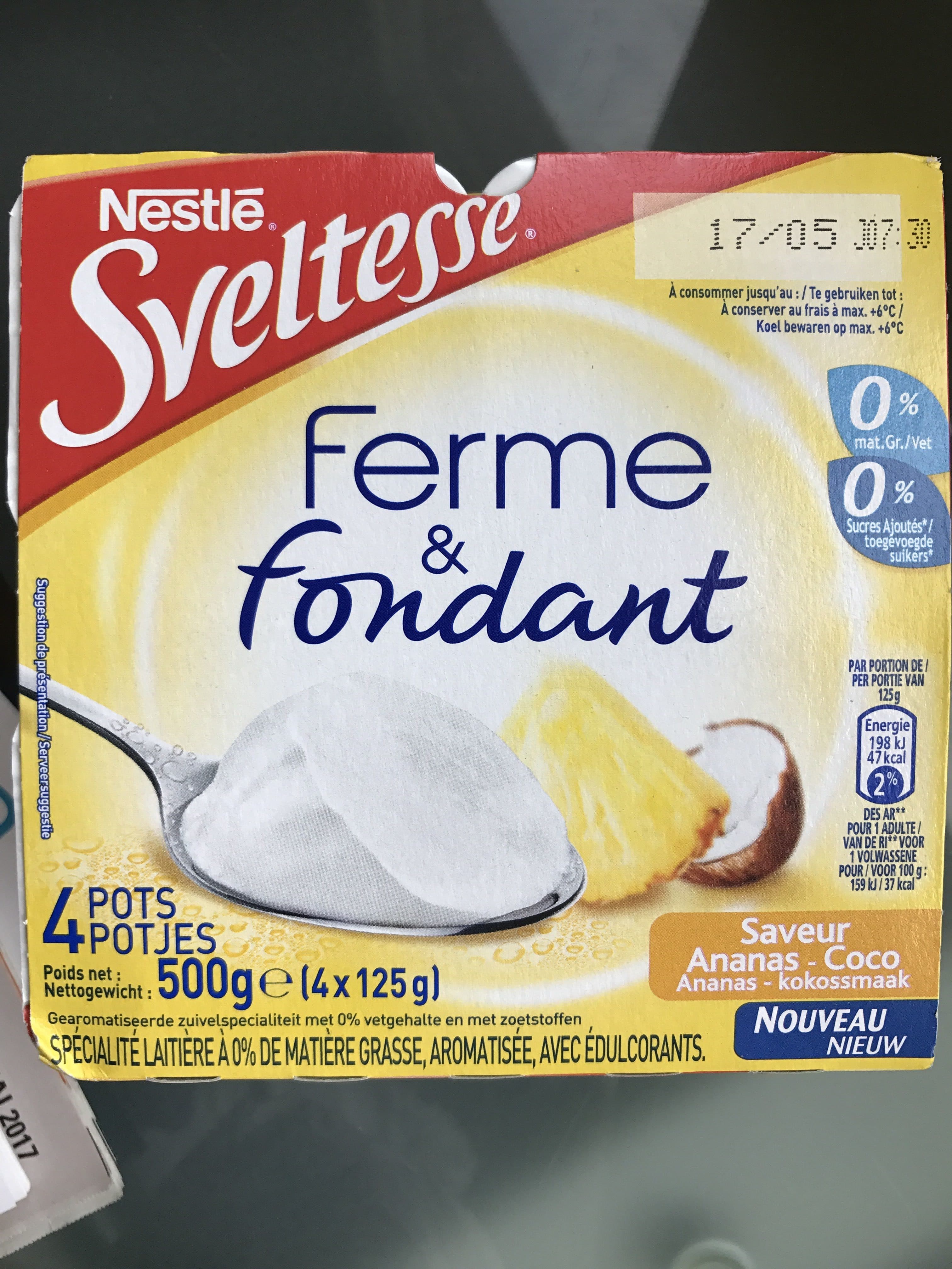 Sveltesse Ferme & fondant, Ananas-Coco packshot