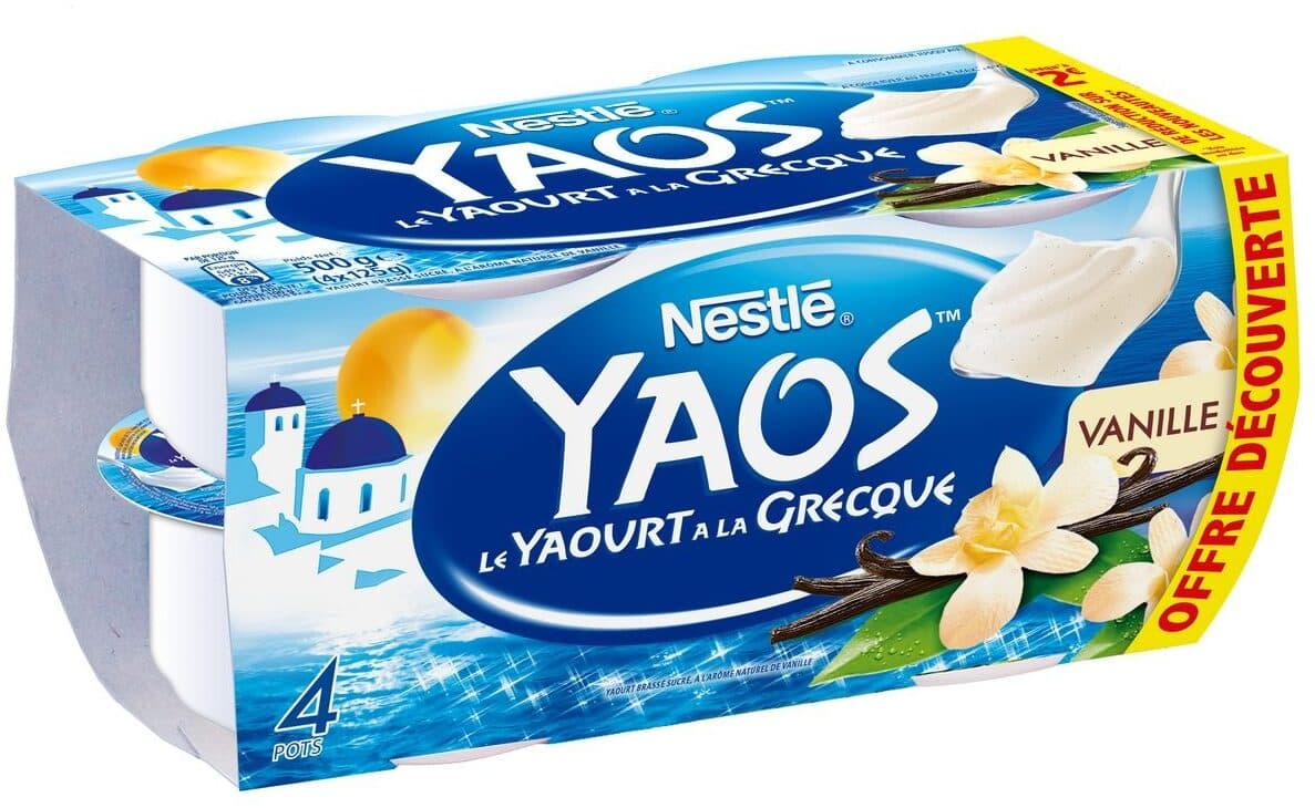 Nestlé Yaos Le yaourt à la Grecque à la vanille 4 x 125 g packshot
