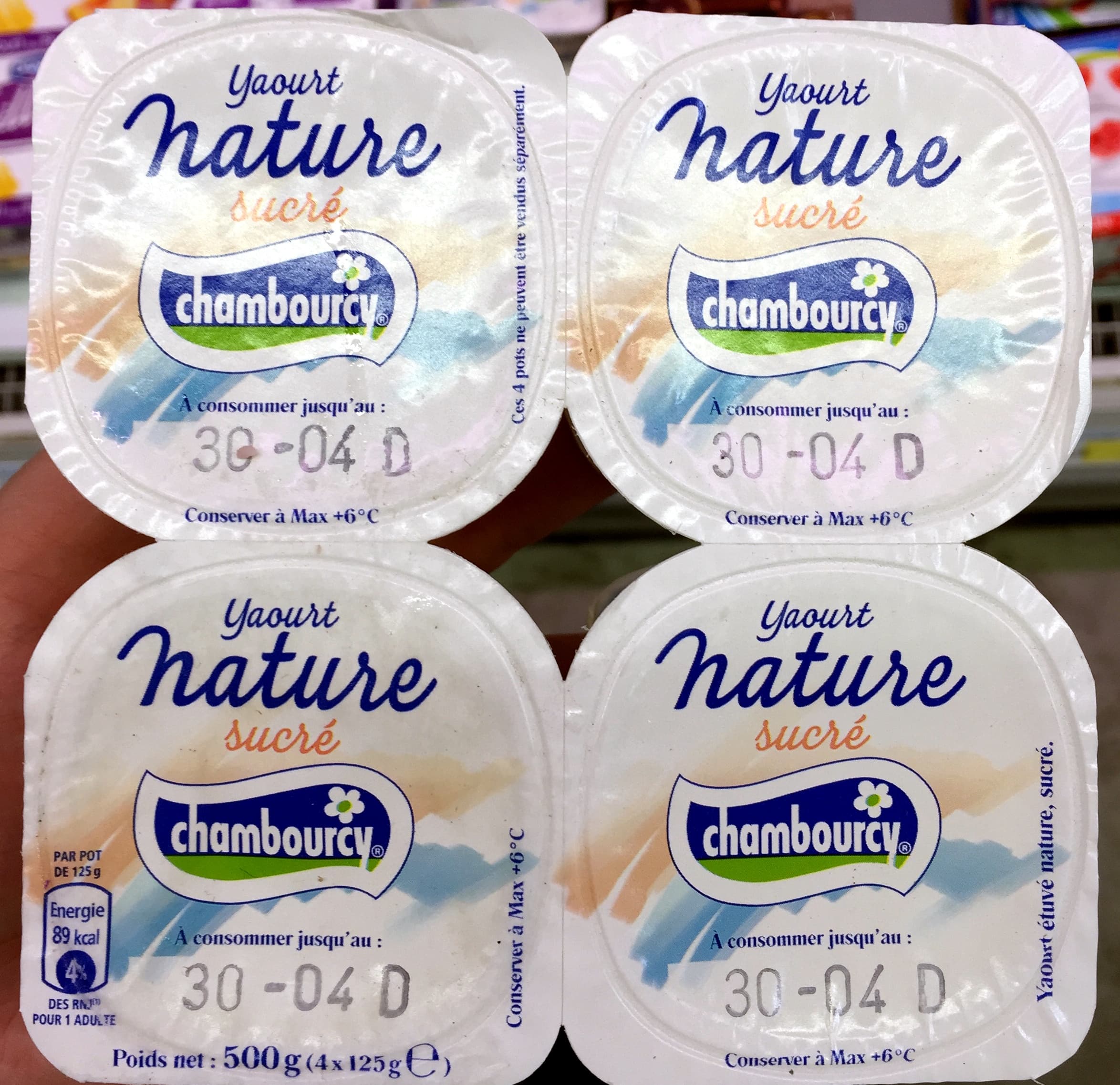 Chambourcy Yaourt nature sucré packshot