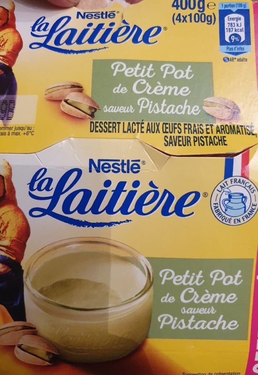 Nestlé La Laitière Le petit pot de crème saveur pistache 4 x 100 g packshot