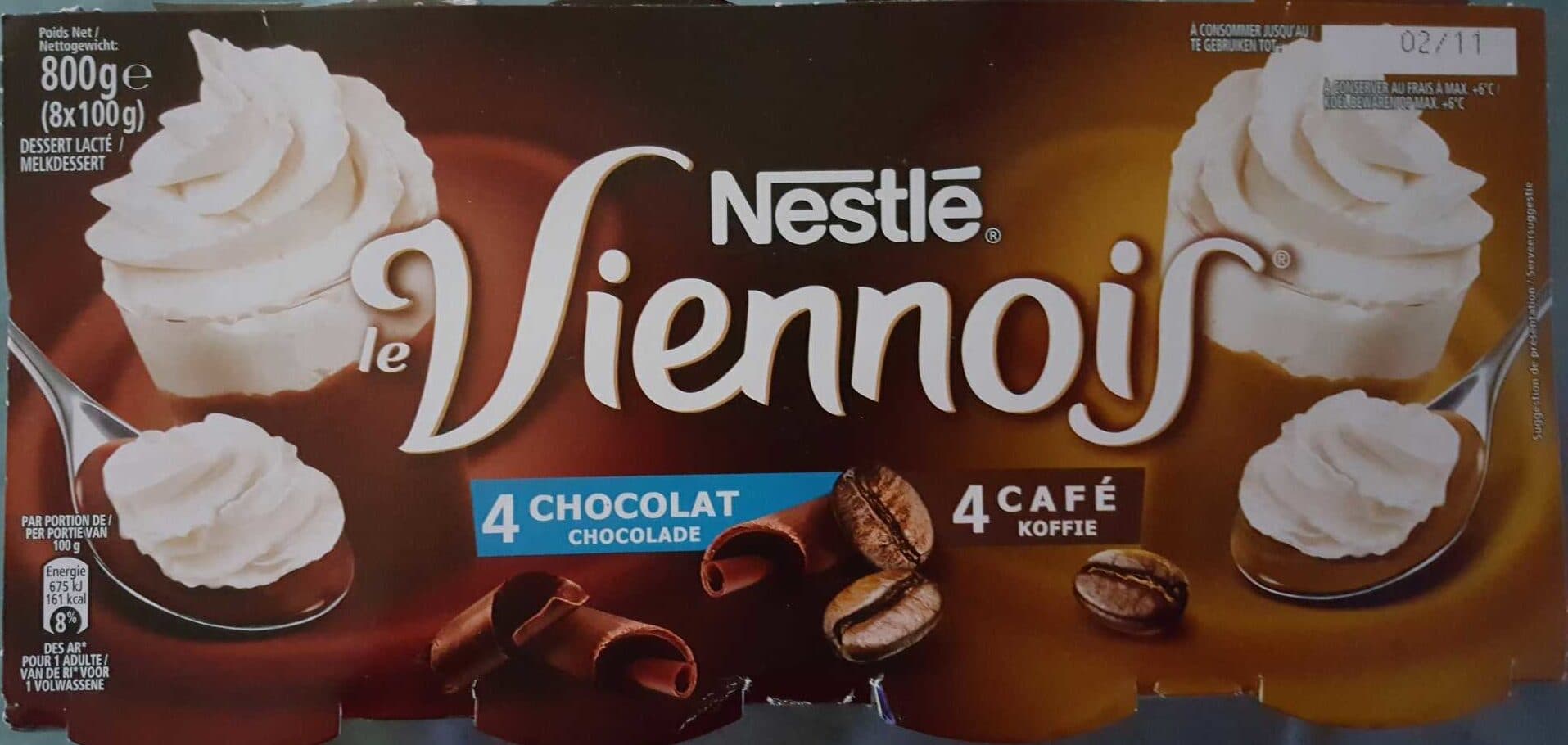 Nestlé Le Viennois chocolat x 4 et café x 4 packshot