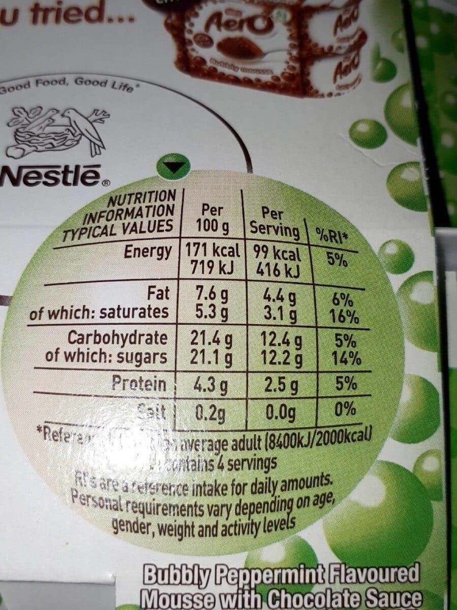 Nestlé Mint & Choc Bubbly Mousse 4 x (232g) packshot