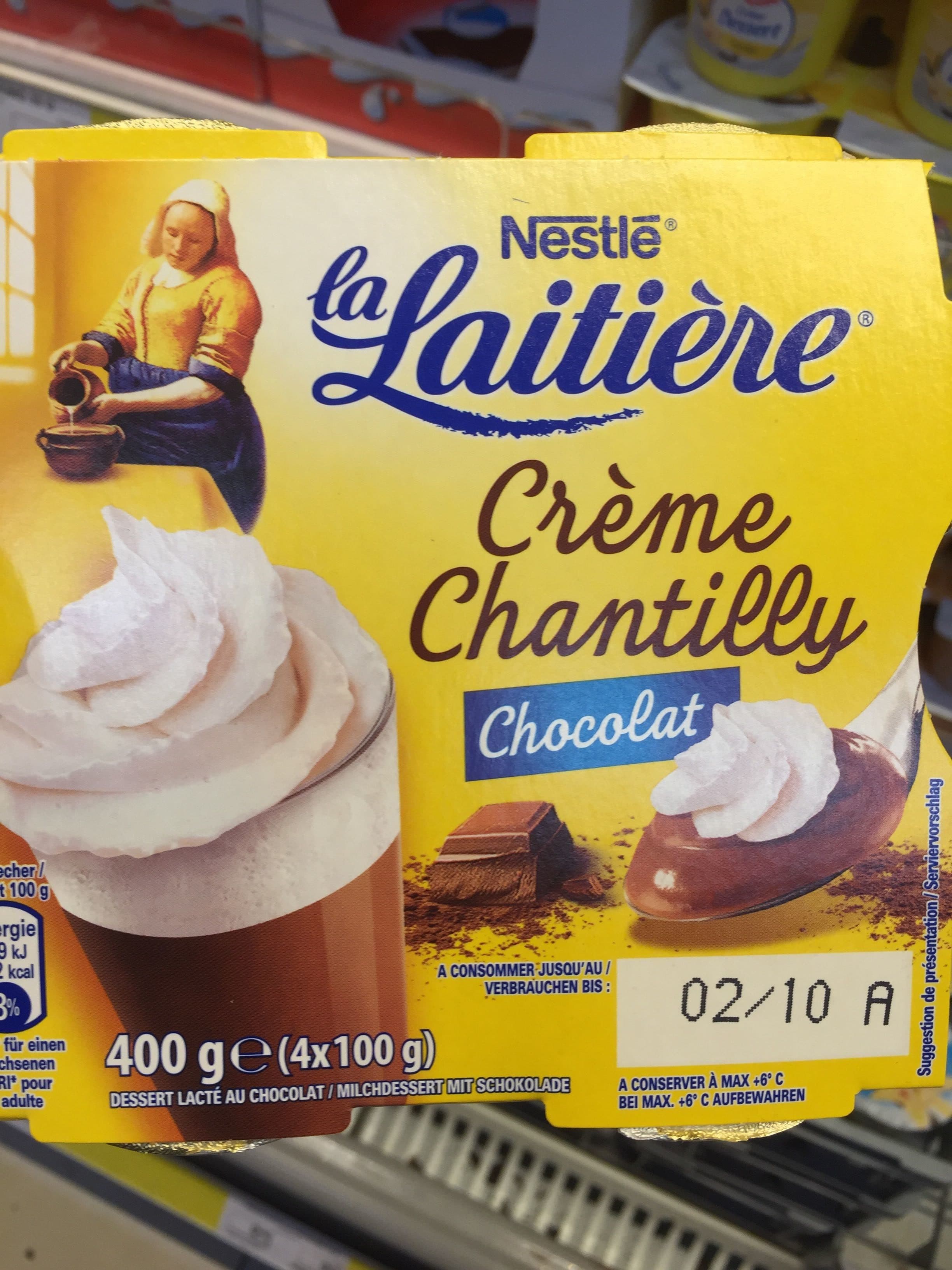 Nestlé Crème Chantilly Chocolat La Laitière packshot