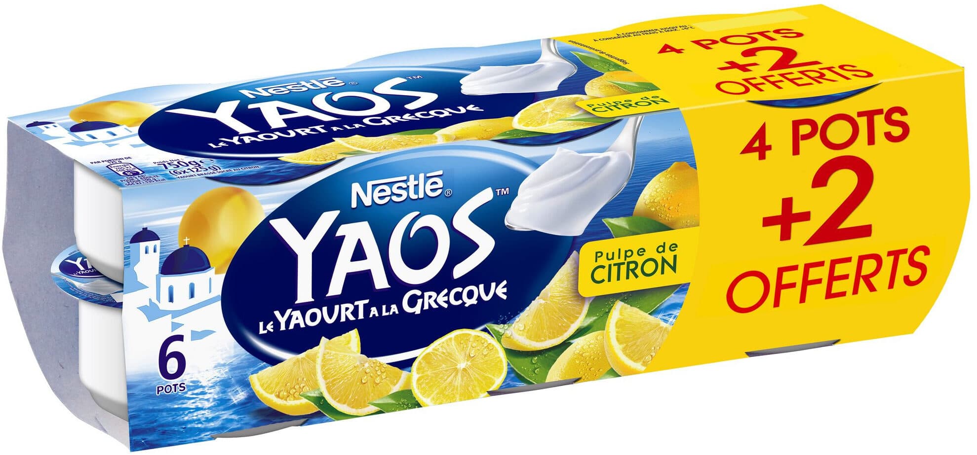 Nestlé Yaos Le Yaourt à la Grecque Pulpe de citron 6 x 125 g packshot