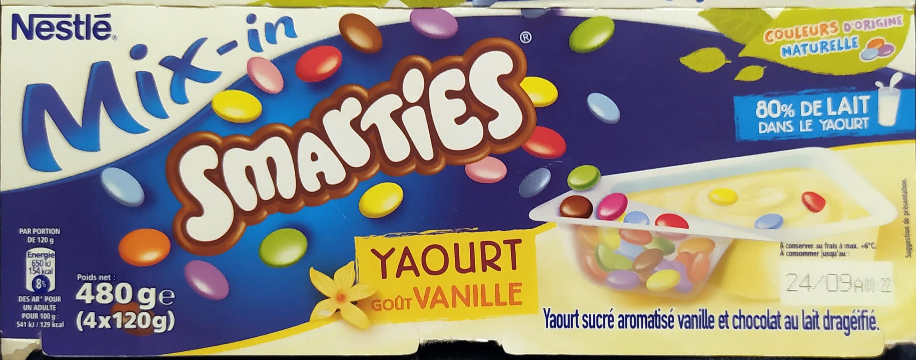 Nestlé Nestlé Smarties yaourt à la vanille 4 x 120 g packshot