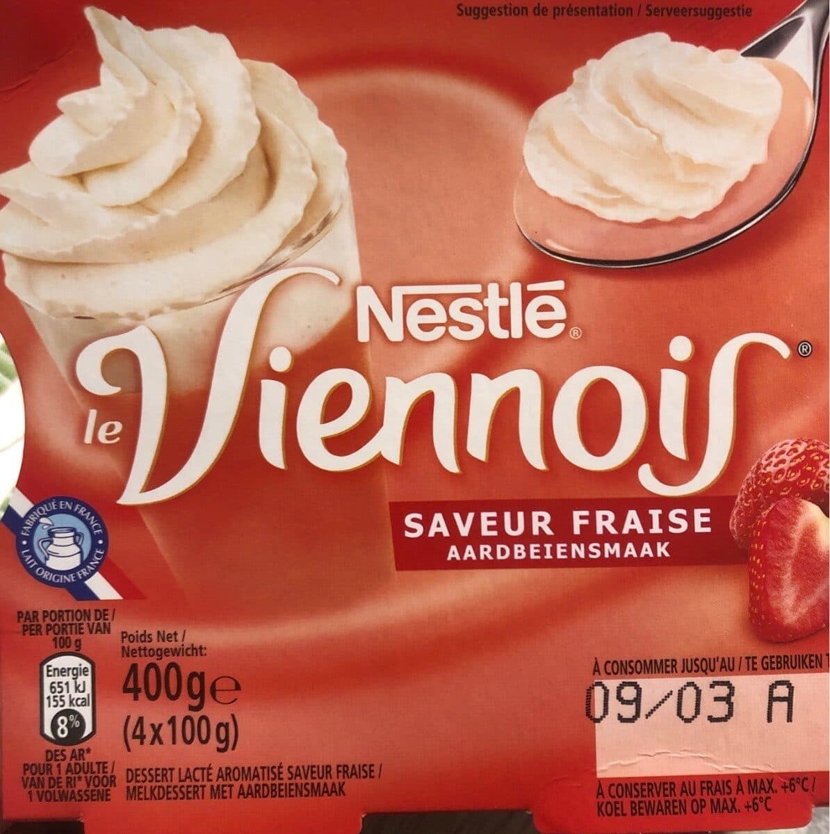 Nestlé Le Viennois Saveur Fraise packshot
