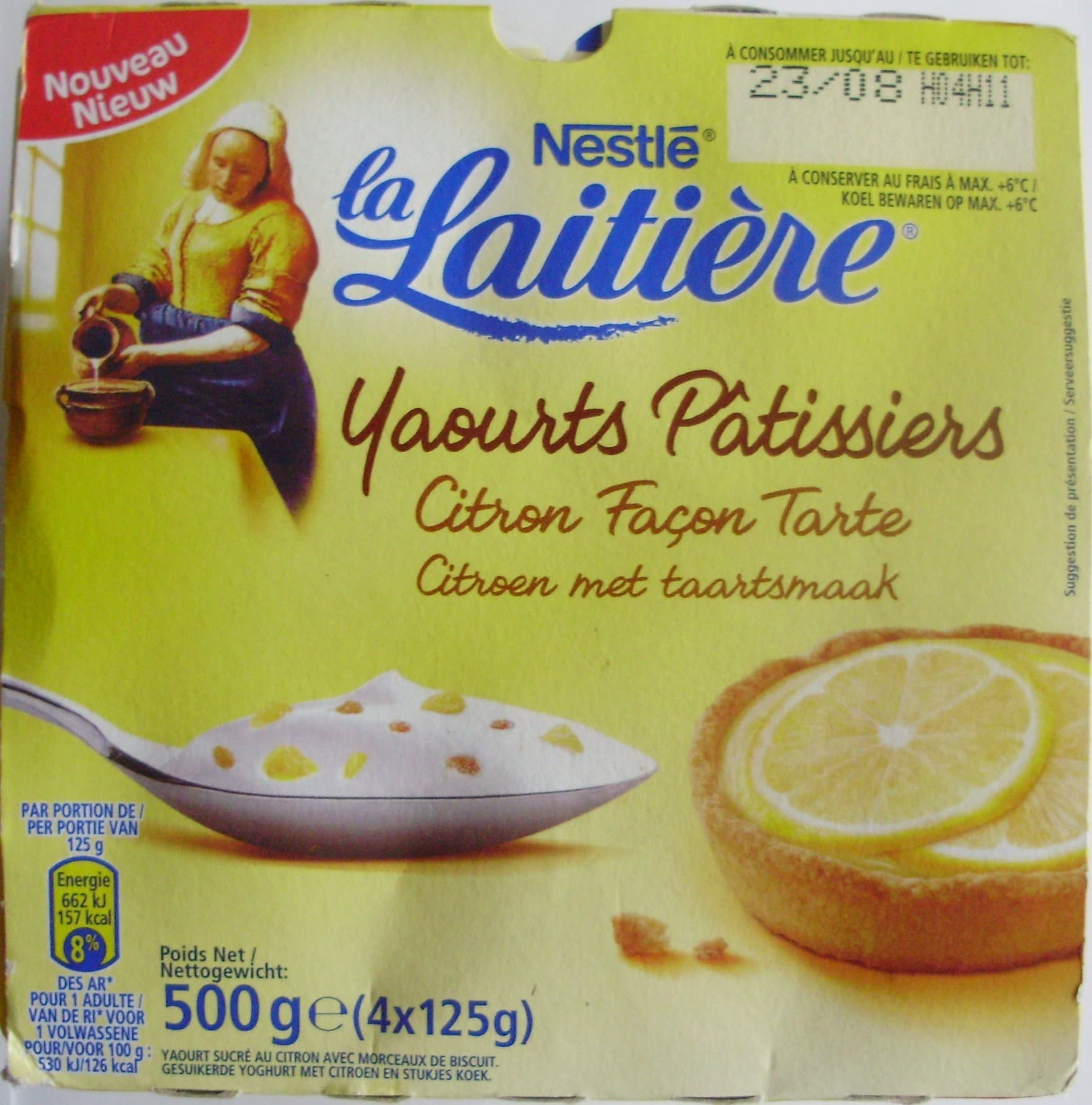 Nestlé Yaourts Pâtissiers, Citron Façon Tarte (4 Pots) packshot
