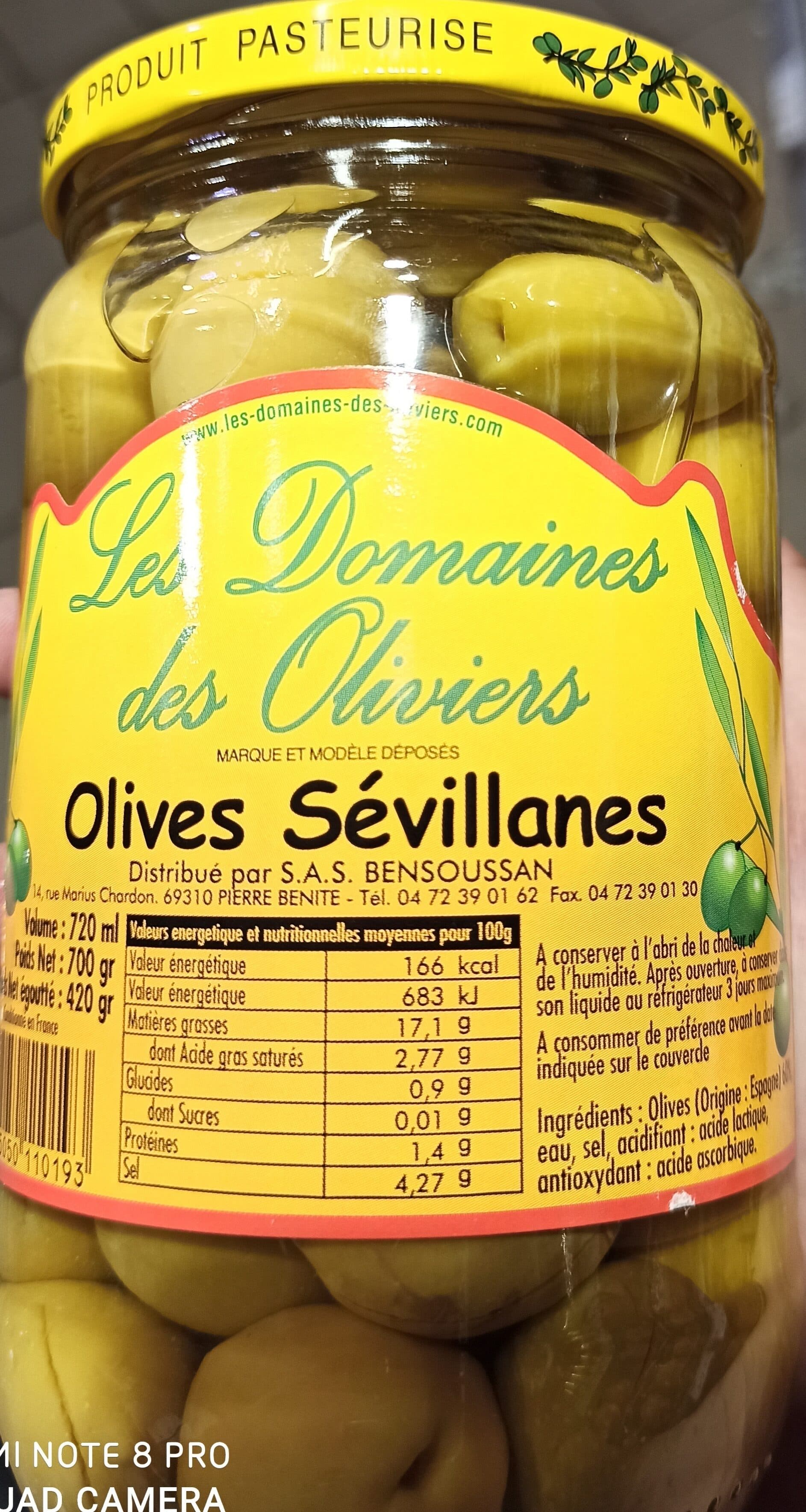 Les Domaines des Oliviers Olives Vertes Sévillanes packshot