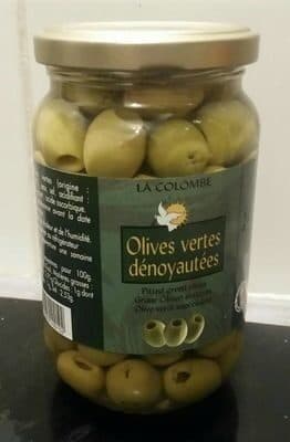 La Colombe Olives vertes dénoyautées packshot
