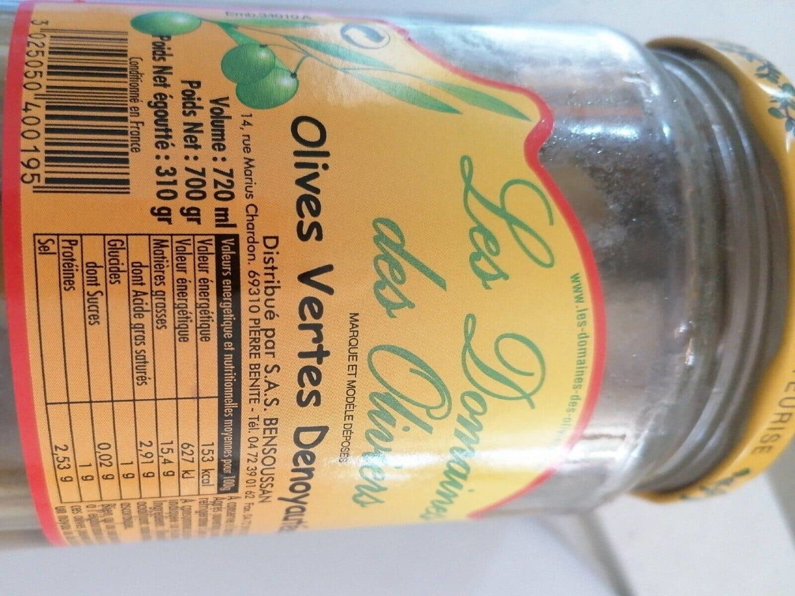 Les Domaines des Oliviers Olives vertes denoyautées packshot