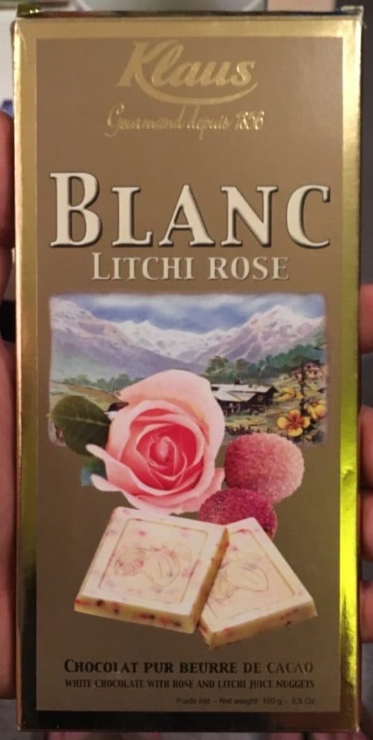 Klaus Chocolat. Blanc Au Litchi packshot
