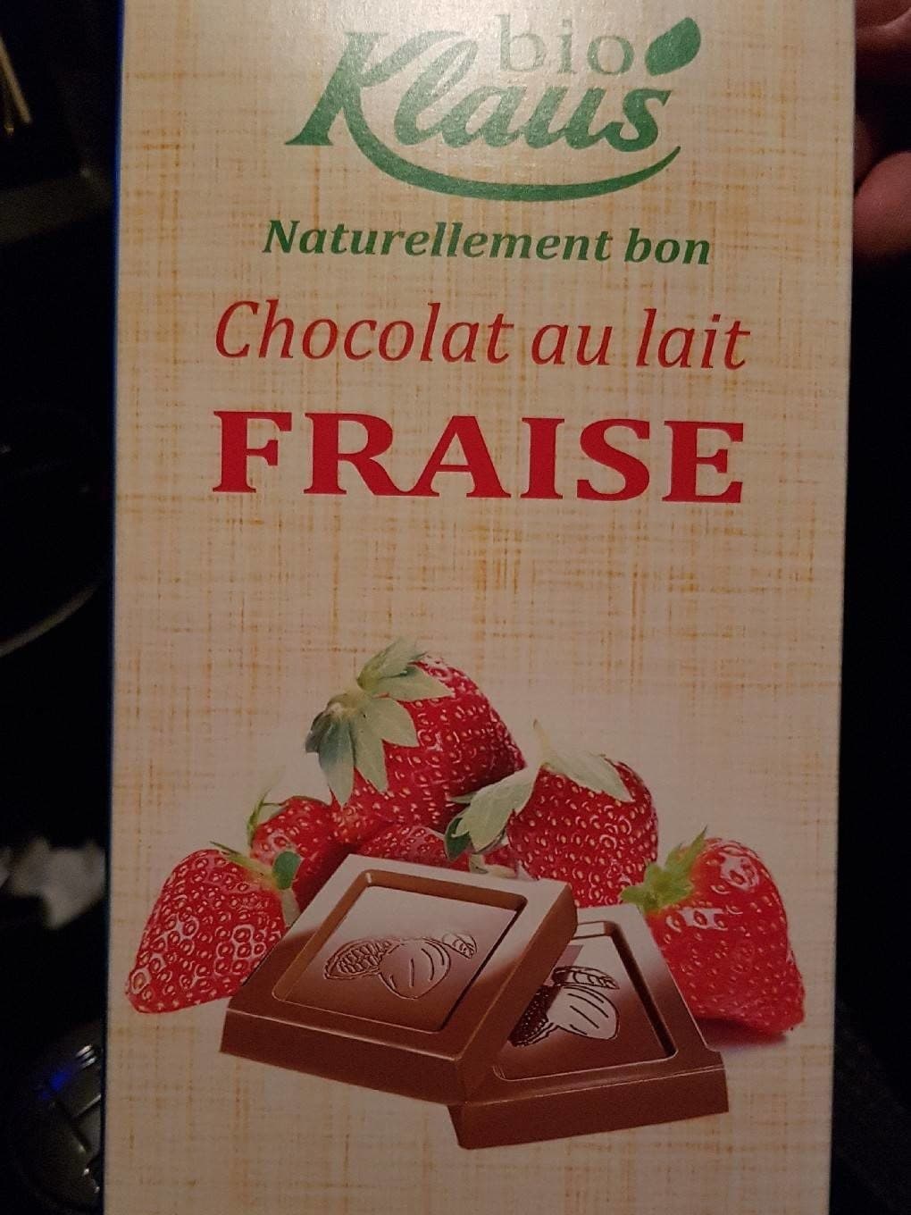 Bio Klaus Chocolat au lait fraise packshot