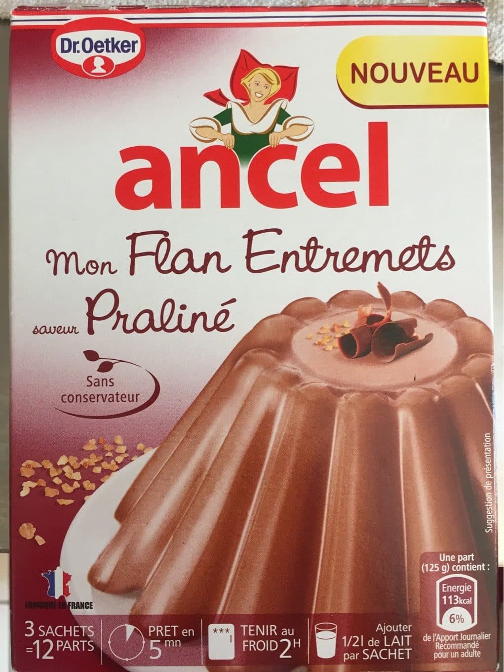 Ancel Flan Entremet Praliné Ancel packshot