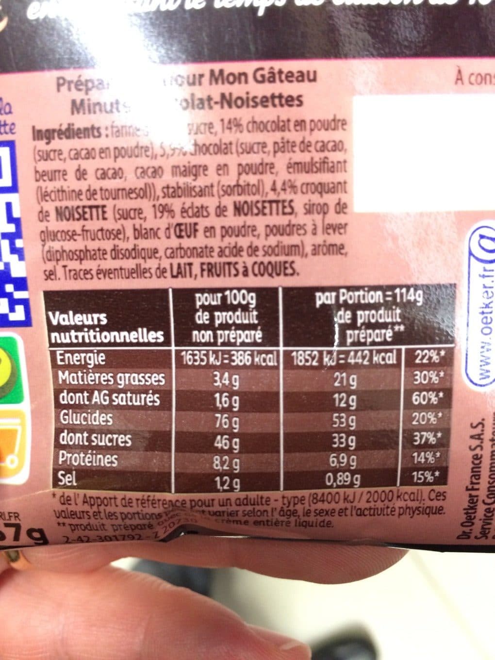 Dr. Oetker Mon gâteau minute mug cake moelleux chocolat noisettes ANCEL packshot
