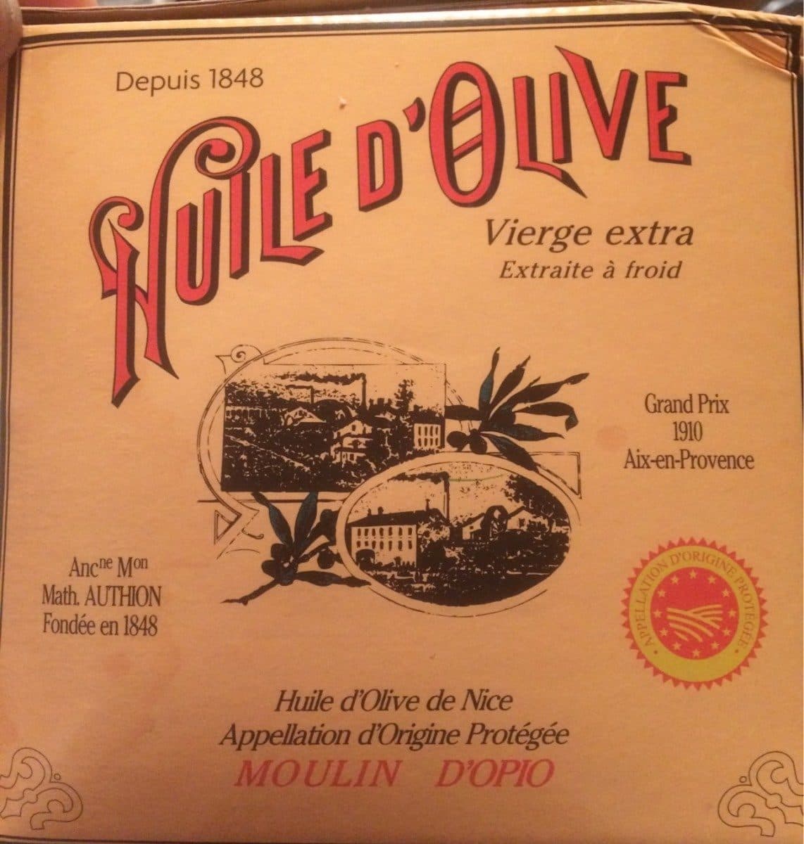 Open Food Facts Huile d'olive vierge extra AOP packshot