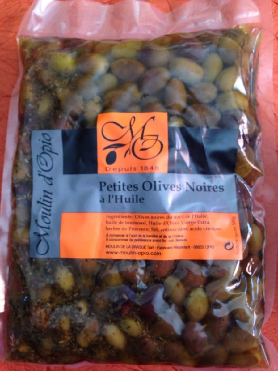 Open Food Facts Petites olives noires à l'huile packshot