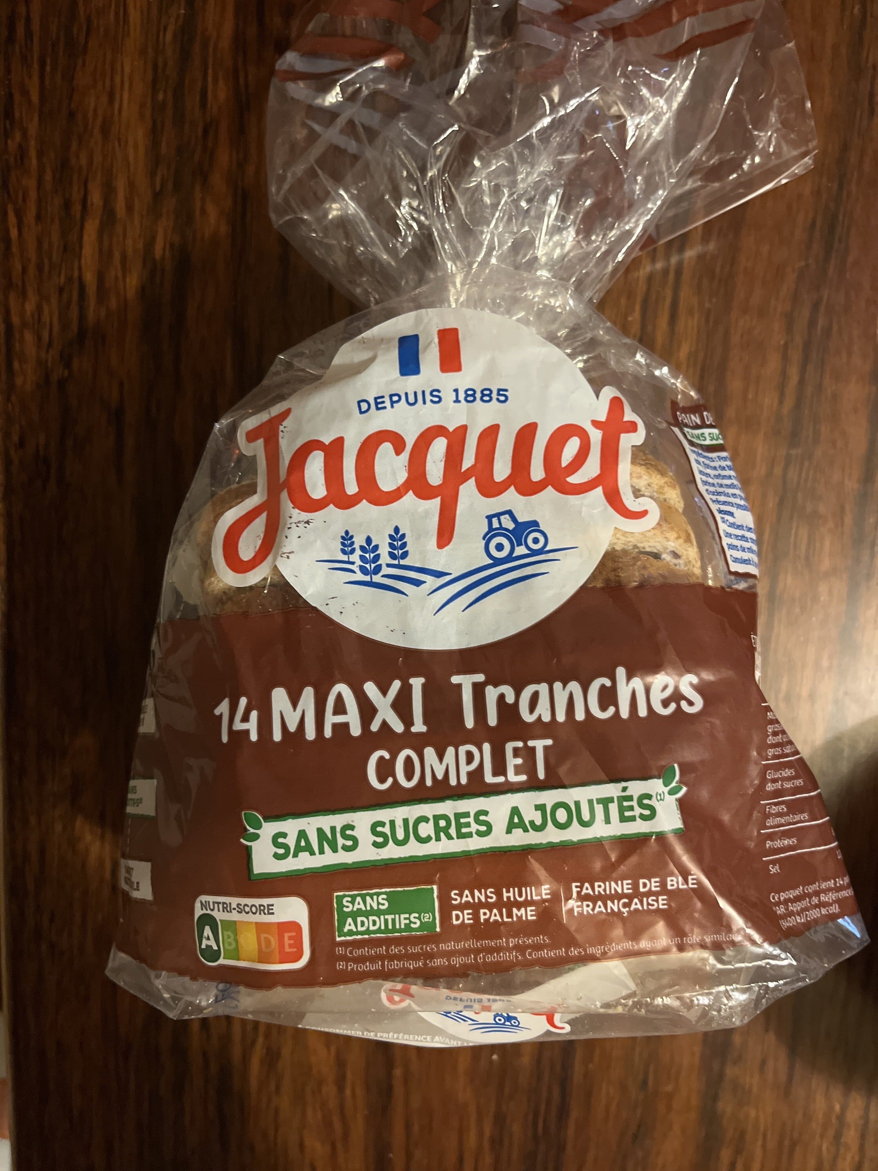 Jacquet 14 Maxi Tranches complet sans sucres ajoutés packshot