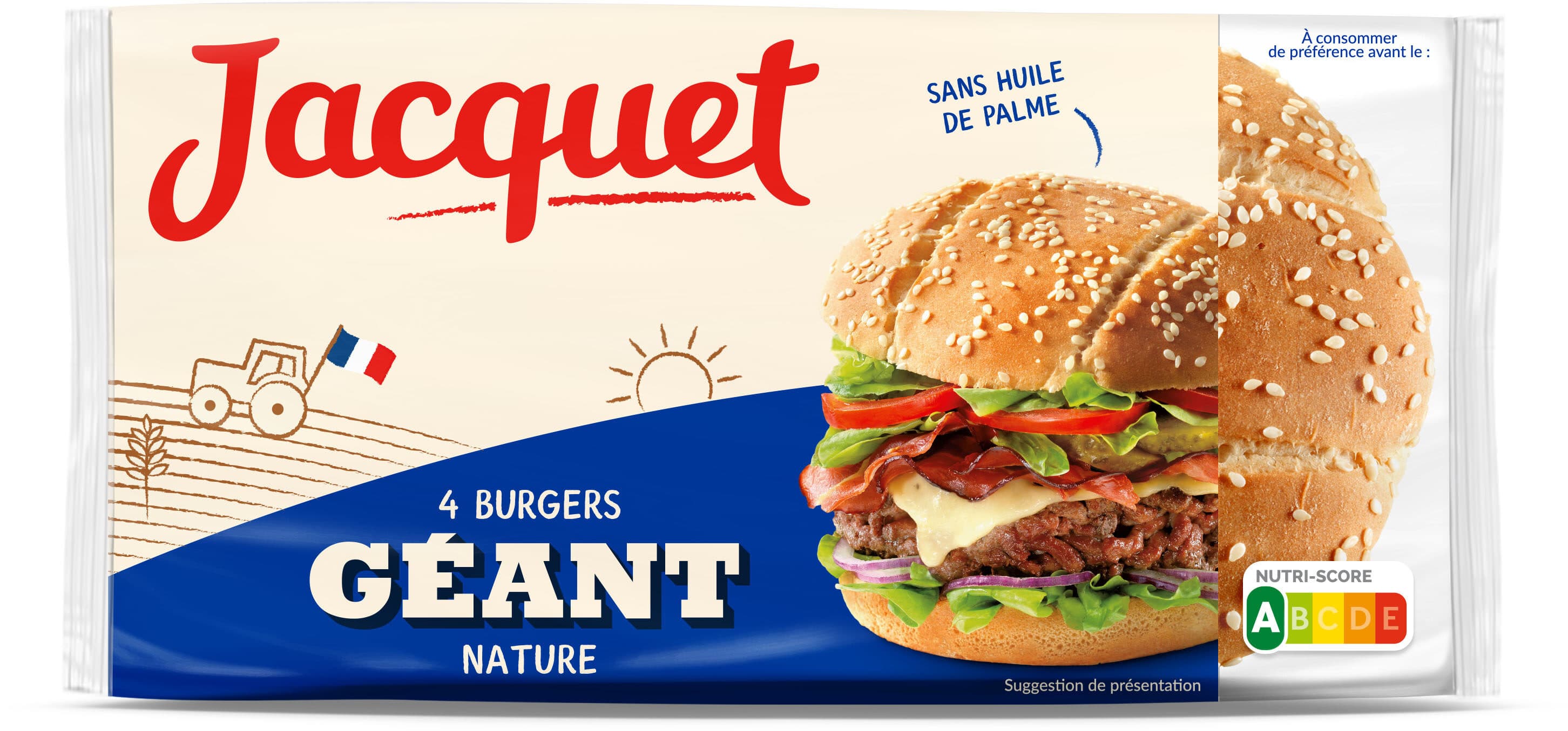 Jacquet Hamburger Géant Nature X 4 packshot