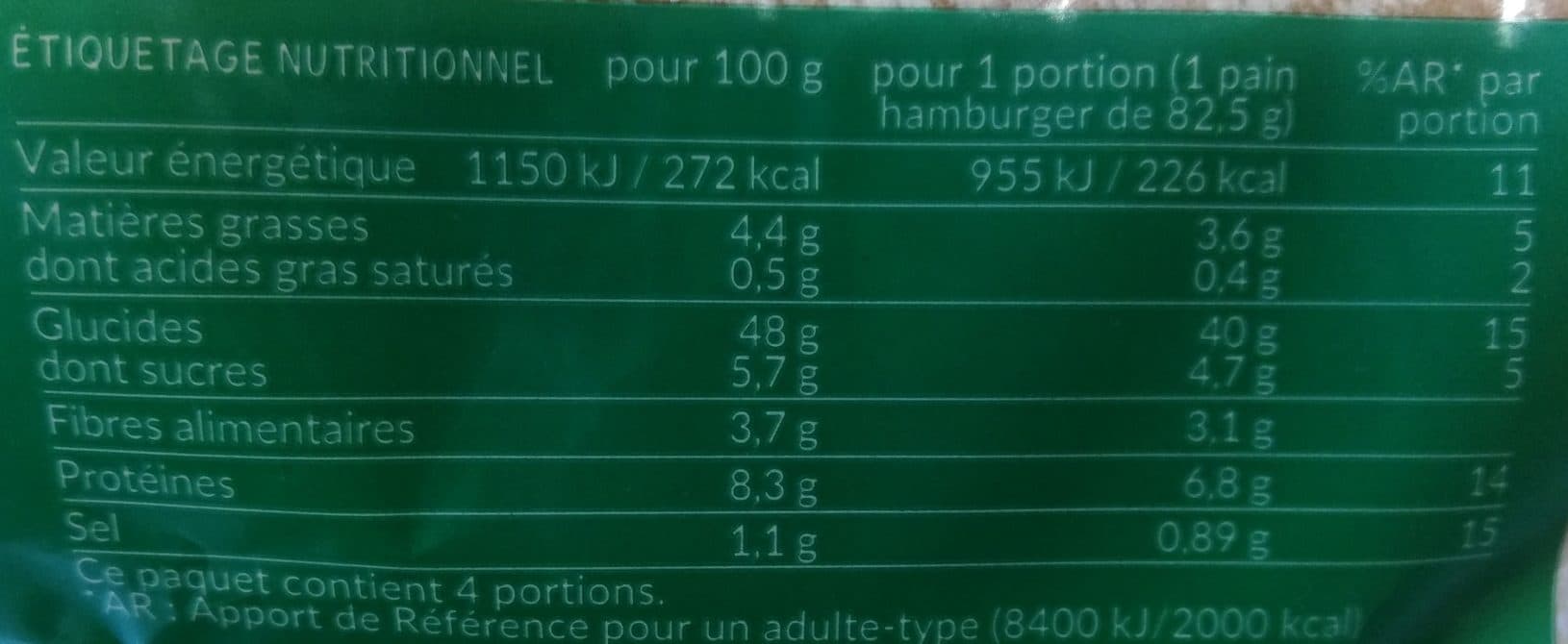 Jacquet Hamburger Géant graines x4 330g packshot