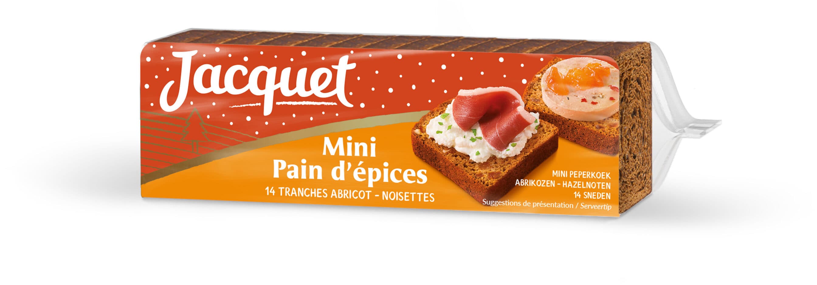 Jacquet Mini pain d'epices abricot noisettes 140g packshot