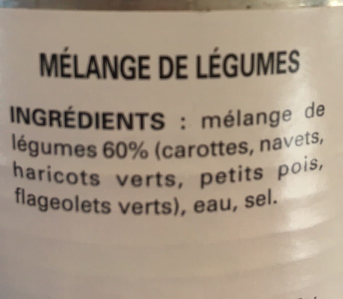 Open Food Facts Melange de legumes packshot