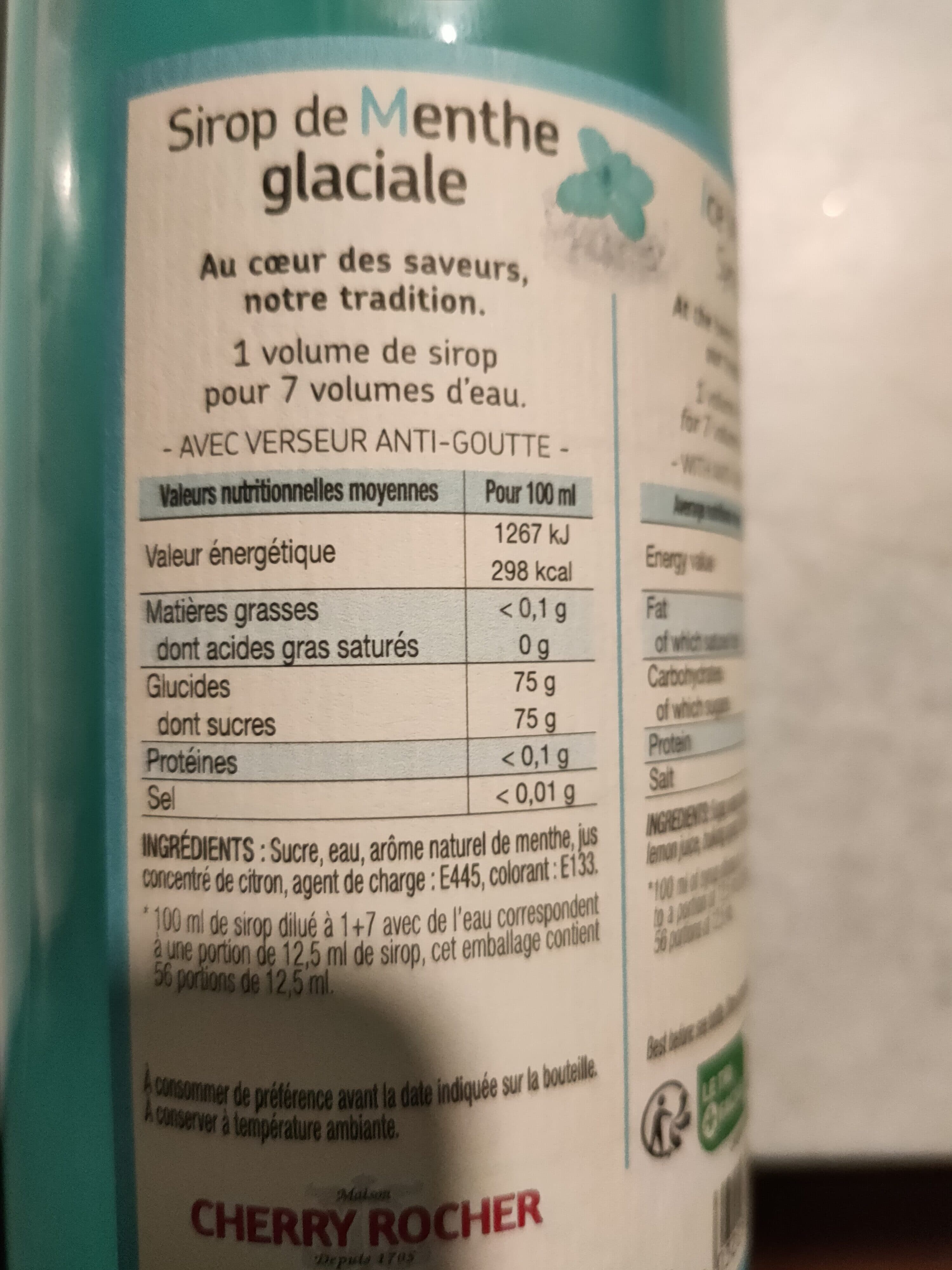 Cherry Rocher Sirop menthe glaciale packshot