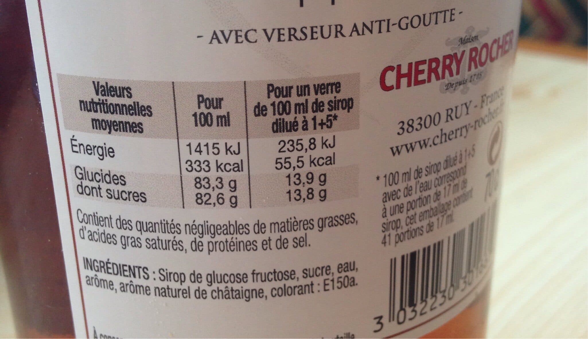 Cherry rocher Sirop de châtaigne packshot