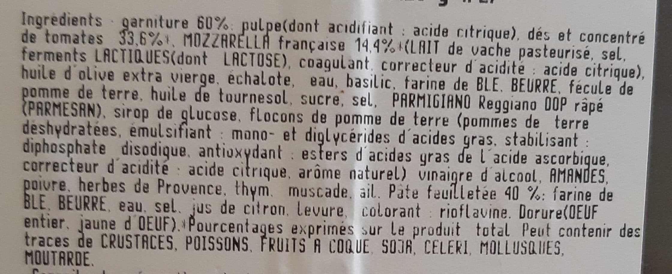 Open Food Facts Tartelette tomate mozzarella packshot