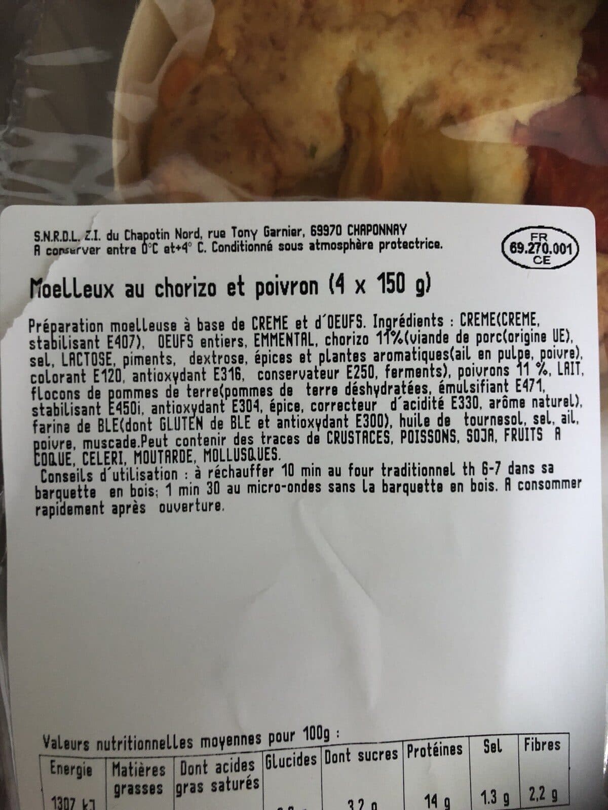 Open Food Facts Morlleux chorizo poivrons packshot